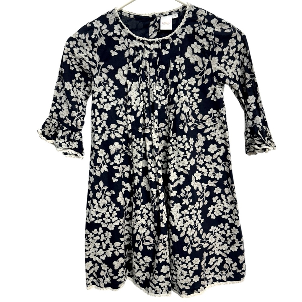 Yo Baby‎ Blue and Cream Casual Sundress with Bell Sleeves